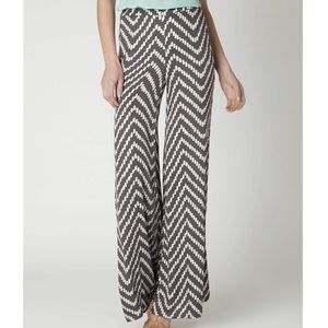Anthropologie grey and white wide leg pants